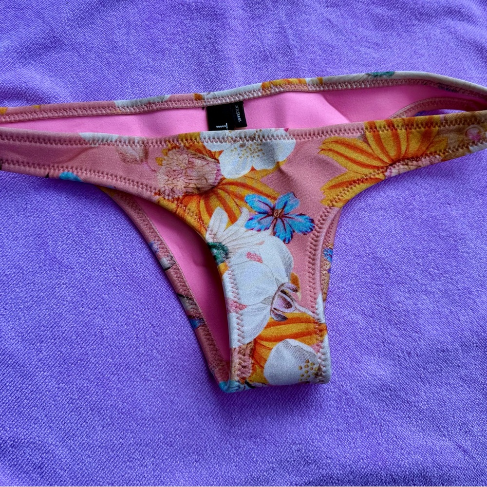 Triangl Swimwear Pink and Orange Bikini Bottom